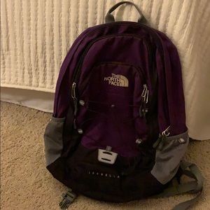 North Face purple “isabella” multi pocket backpack